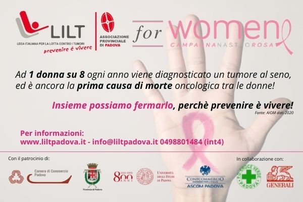 #LILTforWOMEN 2021: Padova e provincia si tingono di rosa per la prevenzione del tumore al seno!